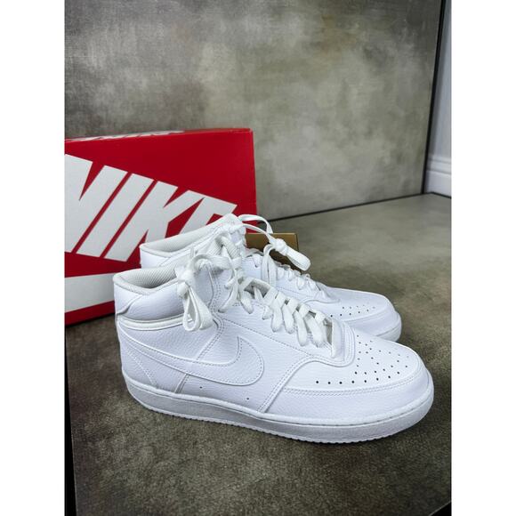 Nike Court Vision Mid Next Nature Triple White Men’s Size 8.5 NIB DN3577-100 - Picture 4 of 6